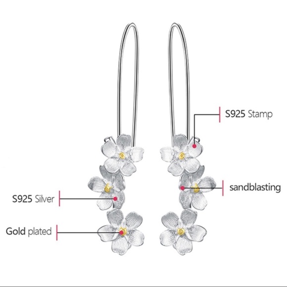 🎁 Artisan Handmade 925 Silver The Zytka Flower Earrings - Picture 7 of 9